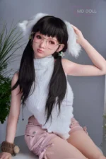 MD Doll 150cm(4ft92) F-Cup Silicone Sex Doll Lily With Glasses Asian Doll - Image 9