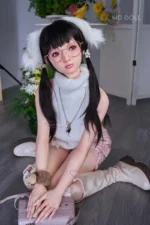 MD Doll 150cm(4ft92) F-Cup Silicone Sex Doll Lily With Glasses Asian Doll - Image 4